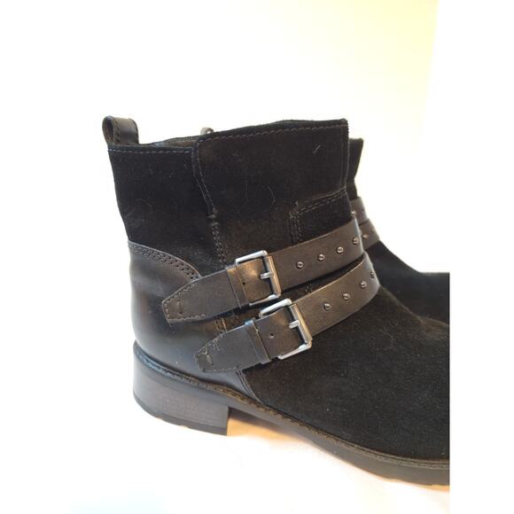 Clarks Swansea Ankle Boots Black Suede 9 M Side Zip - Picture 2 of 14